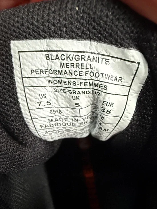 Merrell Black and Granite Women's Trail Shoes - Picture 2 of 3